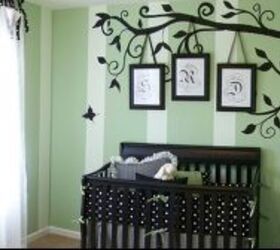 this is an example of one of my tree decals with flowers, home decor, wall decor, I originally painted this tree for a nursery in Nashville in a Beazer Homes model