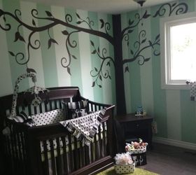 this is an example of one of my tree decals with flowers, home decor, wall decor, My tree decal in dark brown and works well with dark brown or espresso furniture