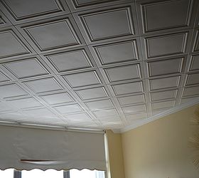 decorative ceiling tiles why didn t i think if this, home decor, kitchen backsplash, tiling, This Line Art pattern tile is a styrofoam gem as well and won t break the bank Read more at