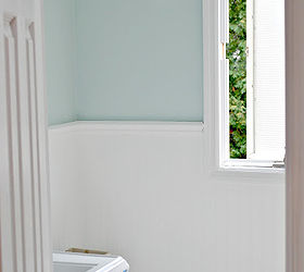 color matters painting a master bathroom, bathroom ideas, painting, A new bright and fresh color for this tiny bathroom