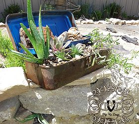 toolbox succulent garden, flowers, gardening, repurposing upcycling, succulents, I love this idea for the busy mom Planted up with succulents this is the idea planter for the mom that doesn t have time to water every day outside
