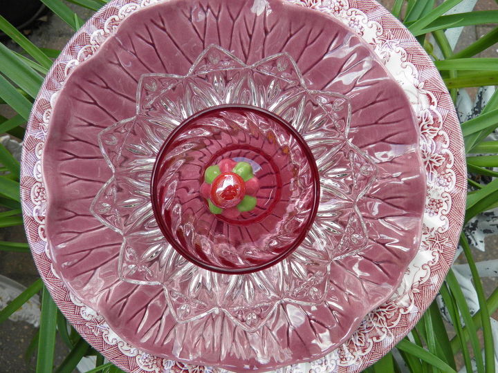 finally started making my plate flowers and glass towers what fun, Another burgundy combo