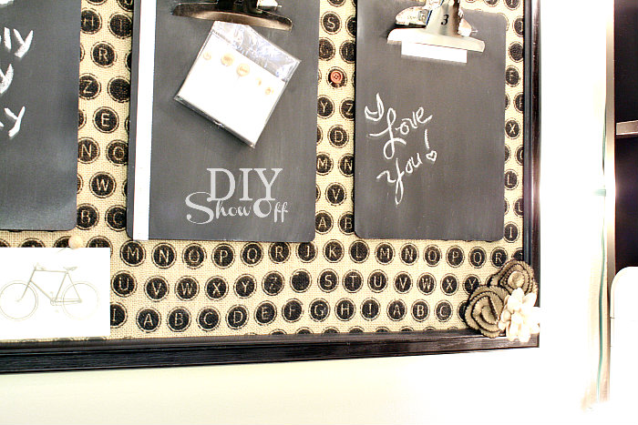 burlap cork chalkboard and clipboards oh my, chalkboard paint, craft rooms, crafts, home decor, home office, Now I have no excuse for misplacing receipts or swatches or forgetting a deadline