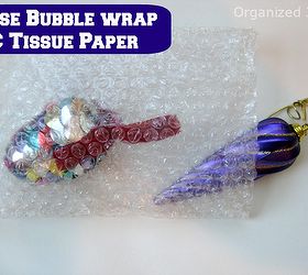 how to pack decorations, cleaning tips, seasonal holiday decor, Use repurposed bubble wrap and tissue paper to protect delicate ornaments Also keep and use original boxes and packaging when possible
