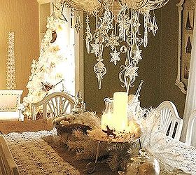 my vintage white christmas, christmas decorations, lighting, seasonal holiday decor, my snowy white and crystal clear Christmas