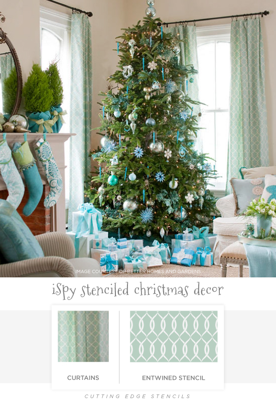 12 days of stenciling i spy stenciled christmas decor, christmas decorations, crafts, painting, seasonal holiday decor
