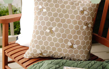 A Pillow Buzzing With Stenciled BEE-uty