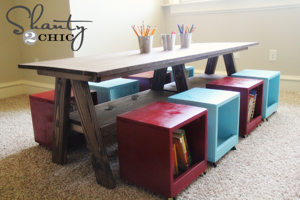 i built a kids table for my playroom, diy, how to, painted furniture, woodworking projects, Play Table