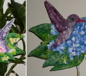 hand made hummingbird plant stakes or home decor, crafts