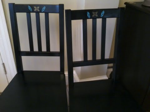up cycling projects painted furniture, painted furniture, chairs after with small embellishments