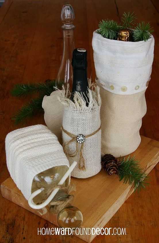 stylish recycled gift wrapping, crafts, repurposing upcycling, Wrap your hostess gifts in SWEATERS