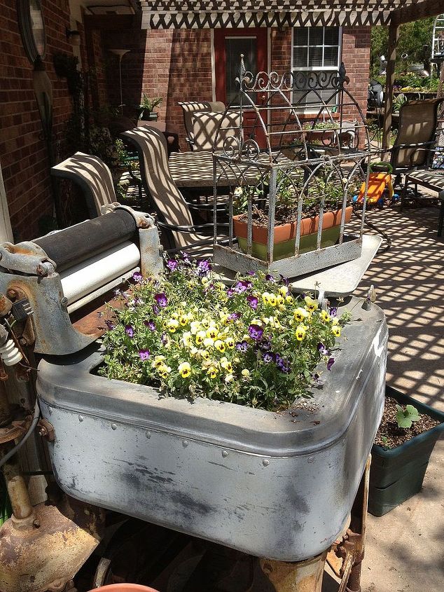 getting my terrace planted and flowers in old pots, flowers, gardening, I love this old tub