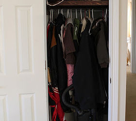coat closet turned home office space, craft rooms, home decor, home office, organizing