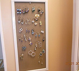 earring holder, cleaning tips, Just a plain old new window screen