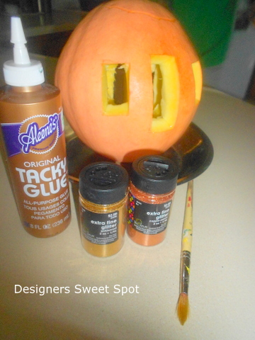 how to make a cinderella pumpkin coach, crafts, gardening, seasonal holiday decor, I started with a medium sized pumpkin and carved a door and two rectangular windows in it Then I made a wash with 1 part glue to 1 part water