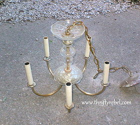 old chandelier makeover into garden candelier, outdoor living, repurposing upcycling, Old Chandelier Before