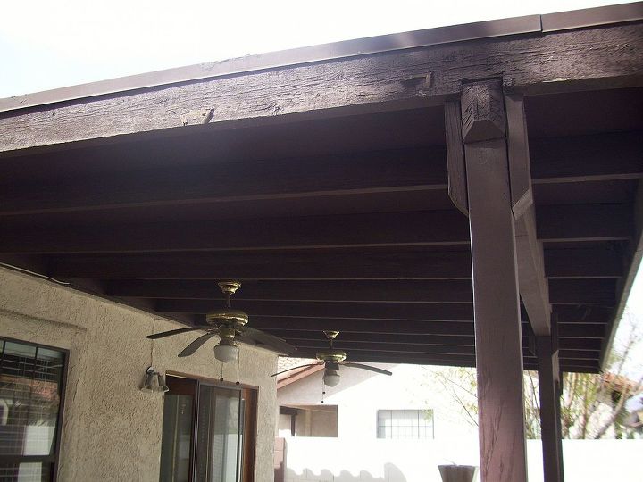paint patio cover, outdoor living, painting, patio, Old hot ugly brown