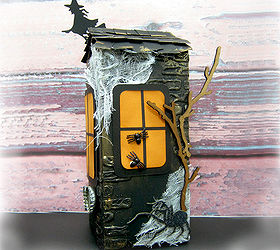 spooky halloween house, crafts, Create a scary creepy Halloween house from a milk carton Itcan be a photo display a center piece or a scary decoration Find a step by step video tutorial on how to create this lowon cost but high on style project