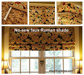 make your own no sew faux roman shade, diy, home decor, window treatments