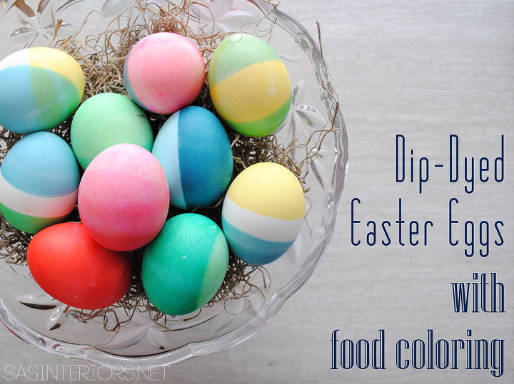 dip dyed easter eggs using food coloring, crafts, easter decorations, seasonal holiday decor