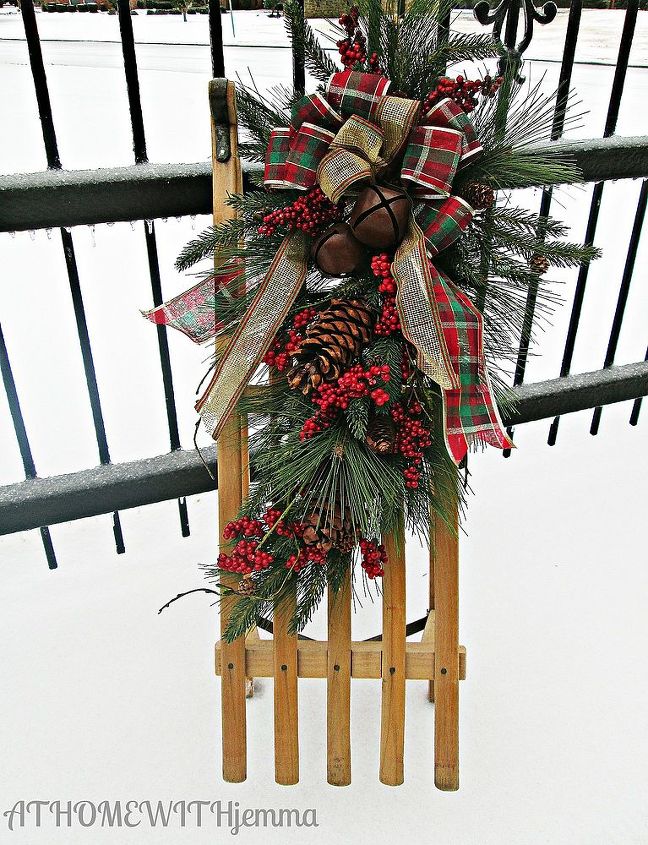 the christmas sled, christmas decorations, seasonal holiday decor