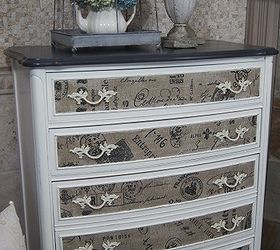 dresser with fabric inlay, chalk paint, painted furniture