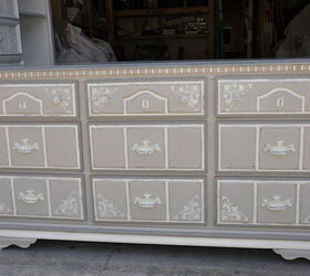 french country chic dresser, painted furniture, And of course Annie Sloan clear wax to finish it off Isn t she cute