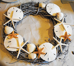 seashell wreath tutorial, crafts, wreaths, Step 2 Next I laid my shells out onto the wreath until I liked the positioning