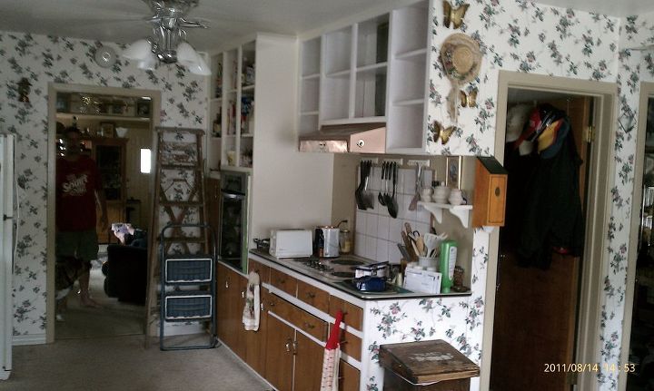 kitchen we our redoing it s time to start back at it again, doors, kitchen design, painting, The right side 1 2 done