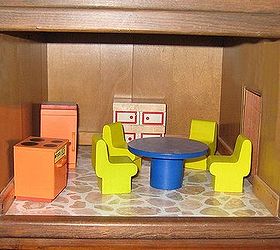 doll house created from chest of drawers, Kitchen