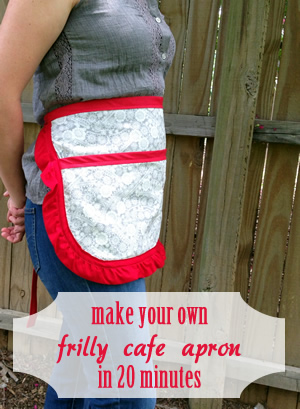 tutorial 20 minute ruffled apron, crafts, The finished apron just 20 minutes after I started