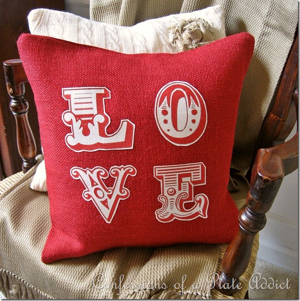 fun ideas for valentine s day, seasonal holiday d cor, valentines day ideas, This Pottery Barn inspired LOVE pillow includes the free graphic for the letters here