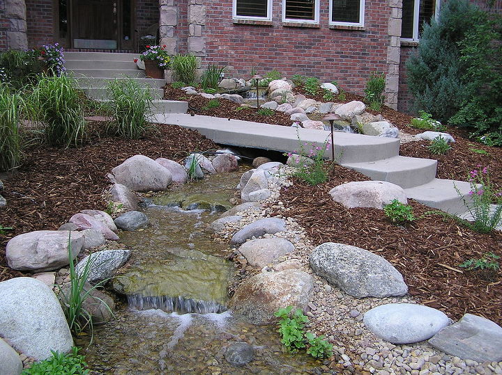 pondless waterfalls to ponder, outdoor living, ponds water features, What a beautiful entrance to this Colorado home
