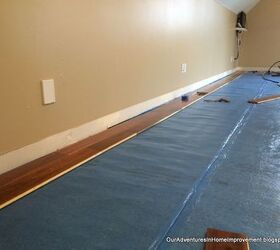 installing a new wood floor, diy, flooring, hardwood floors, woodworking projects, The first two of forty rows