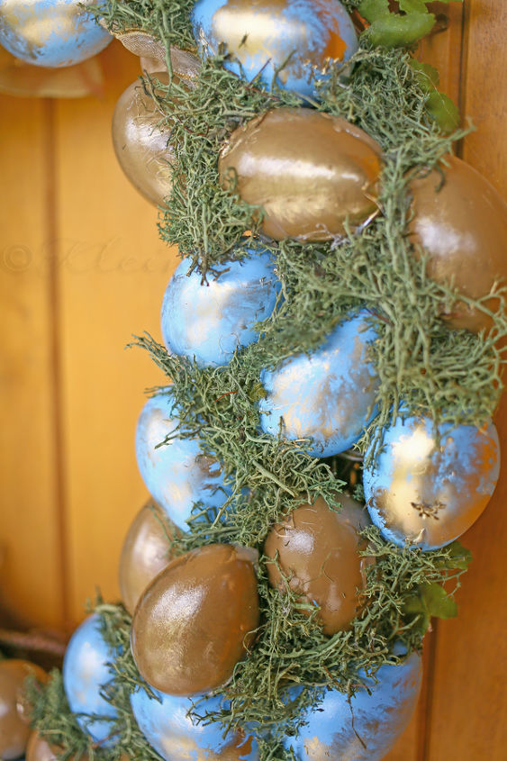 blue gold easter wreath, crafts, easter decorations, seasonal holiday decor, wreaths