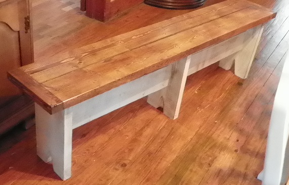 the table i made just in time for thanksgiving, diy, how to, painted furniture, seasonal holiday decor, thanksgiving decorations, woodworking projects, The Bench I made for extra little tooshies