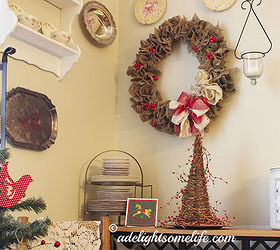 burlap berries and buckets christmas decor, christmas decorations, seasonal holiday decor, wreaths