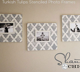 stencil ideas creative stenciled craft projects, crafts, Turkish Tulips stenciled wood photo frames