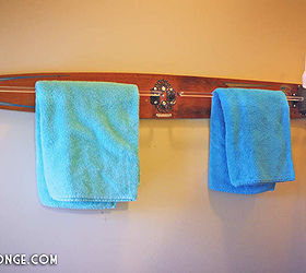 repurposed upcycled vintage water ski towel amp robe rack, bathroom ideas, repurposing upcycling, Repurposed Upcycled Vintage Water Ski Towel Robe Rack by GadgetSponge com