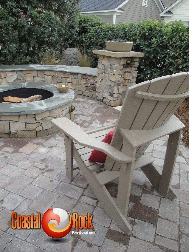 these pictures are of the haas hideaway project that coastal rock productions, concrete masonry, decks, outdoor furniture, outdoor living, Polywood Furniture