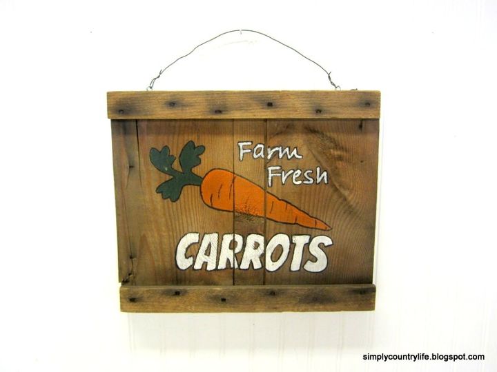 caja de madera vieja convertida en letrero farm fresh, Esta es una de las piezas finales Hice este cartel de la misma manera que el cartel de Farm Fresh