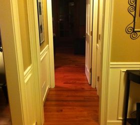 my fiance a huge diy er and i replaced the carpet with real hardwood floors this, flooring, hardwood floors, living room ideas, Front Hallway