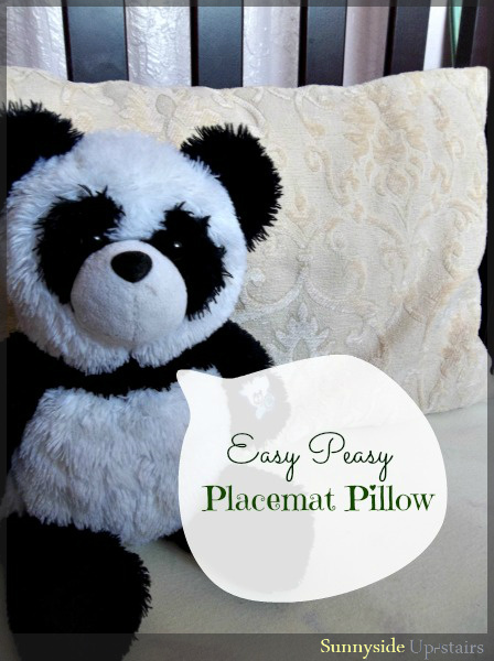 easy placemat pillows, crafts, Panda approves
