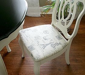 french provincial table set makeover, chalk paint, home decor, living room ideas, painted furniture, Reupholstered chair cushions