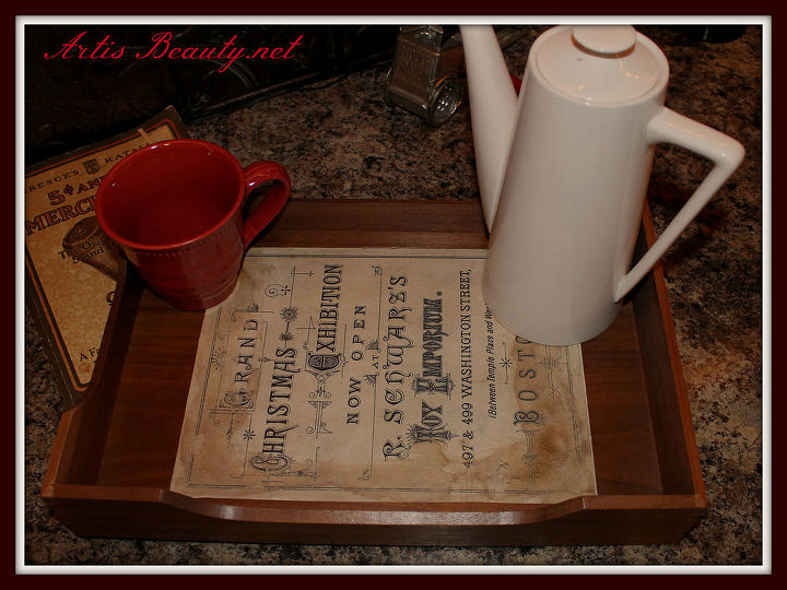come check out my new vintage christmas serving tray, home decor, painted furniture