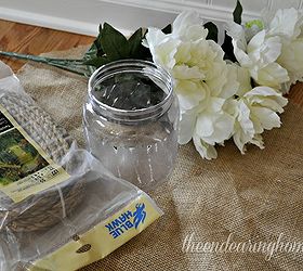 repurpose an empty container for a quick and easy floral arrangement, crafts, repurposing upcycling, Super Simple and Low Cost Supplies for the Project