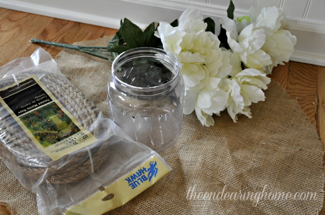 repurpose an empty container for a quick and easy floral arrangement, crafts, repurposing upcycling, Super Simple and Low Cost Supplies for the Project