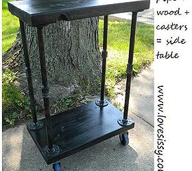 plumbing pipe wood rolling side tables, diy, painted furniture, repurposing upcycling, woodworking projects