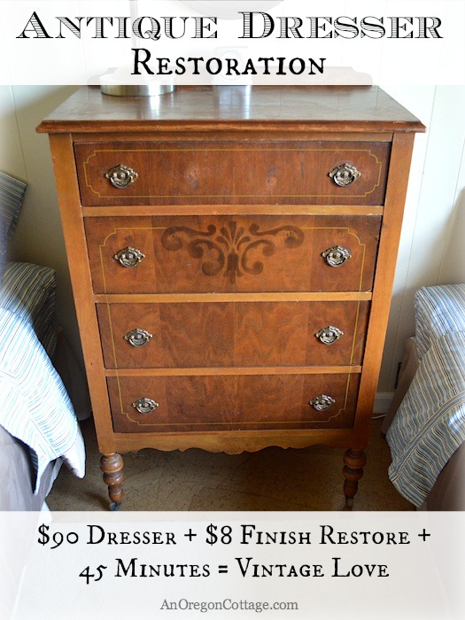 super quick antique dresser restoration, painted furniture, woodworking projects, I love our refreshed antique dresser especially the less than 98 price tag
