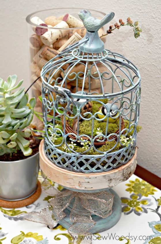 spring bird cage mpinterestparty, crafts, home decor